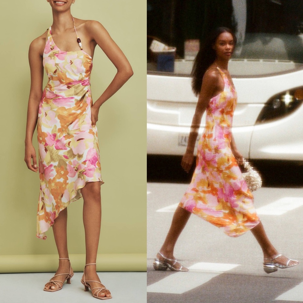 Anthropologie Bardot Andy One-Shoulder Asymmetrical Midi Dress Large